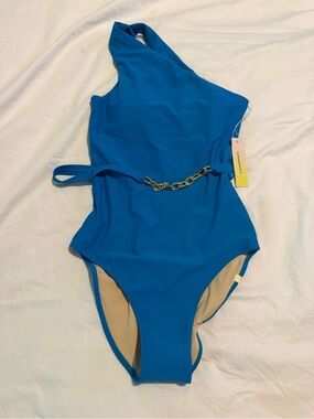 Summersalt Kendra Scott 1 PC Swim Suit with Gold Chain Accent - Blue NWT 0810